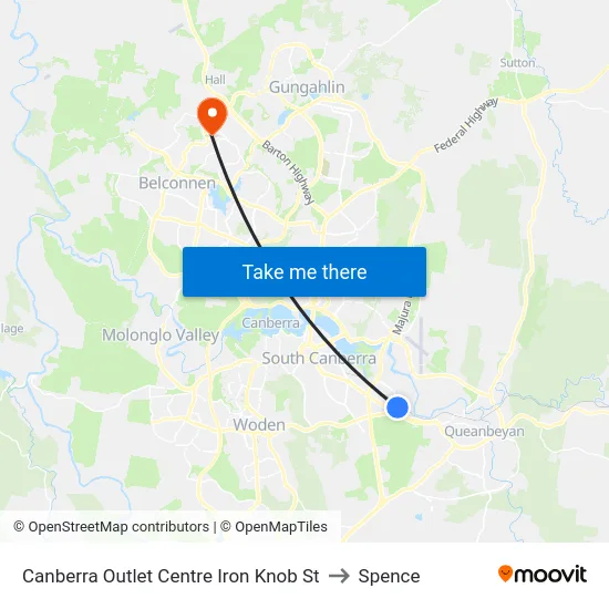 Canberra Outlet Centre Iron Knob St to Spence map