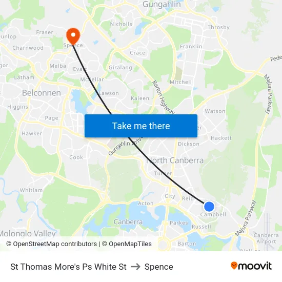 St Thomas More's Ps White St to Spence map