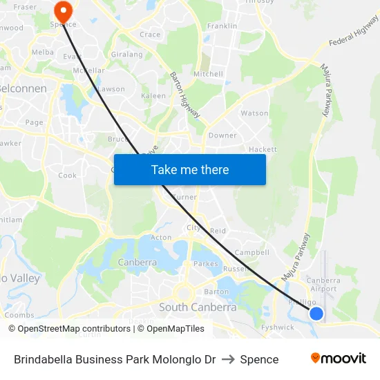 Brindabella Business Park Molonglo Dr to Spence map