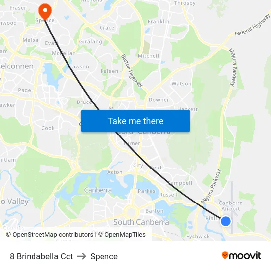 8 Brindabella Cct to Spence map