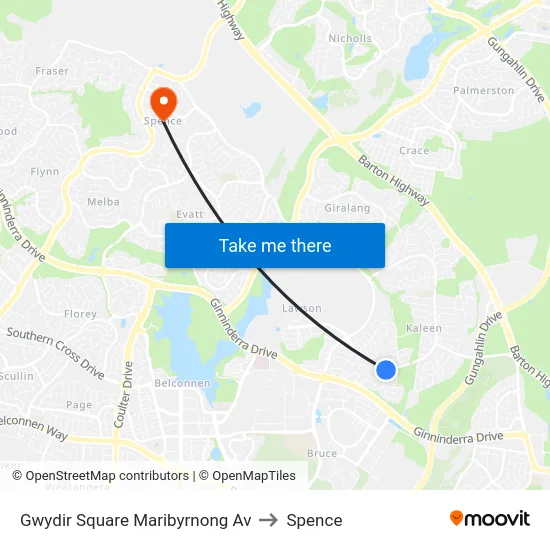 Gwydir Square Maribyrnong Av to Spence map
