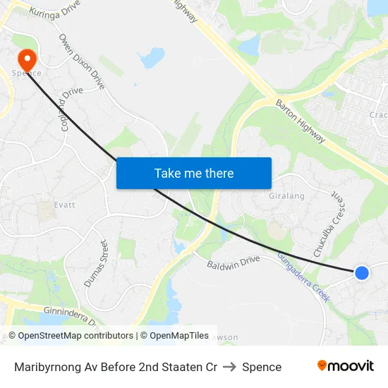 Maribyrnong Av Before 2nd Staaten Cr to Spence map