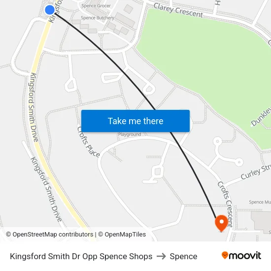 Kingsford Smith Dr Opp Spence Shops to Spence map