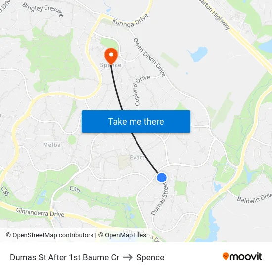 Dumas St After 1st Baume Cr to Spence map