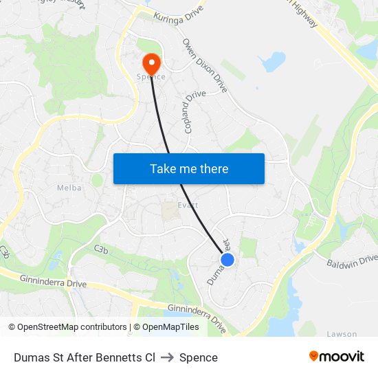 Dumas St After Bennetts Cl to Spence map