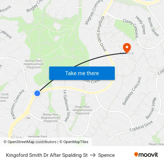 Kingsford Smith Dr After Spalding St to Spence map
