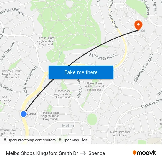 Melba Shops Kingsford Smith Dr to Spence map