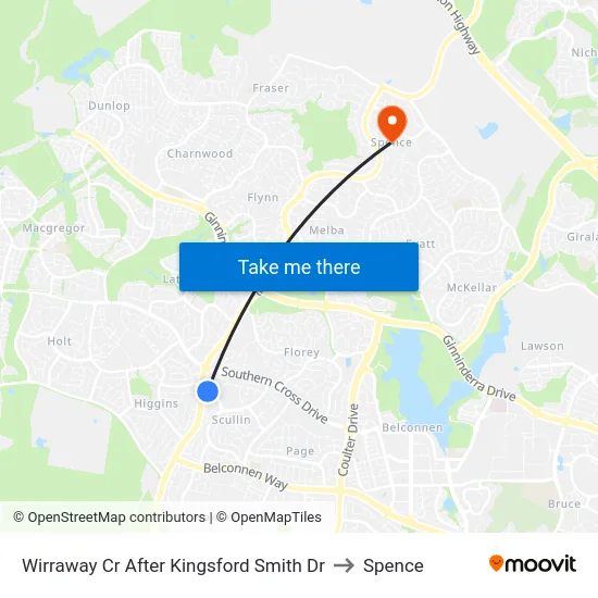 Wirraway Cr After Kingsford Smith Dr to Spence map