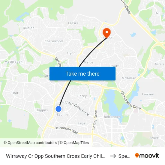 Wirraway Cr Opp Southern Cross Early Childhood Sch to Spence map