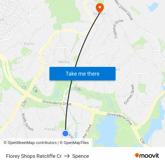 Florey Shops Ratcliffe Cr to Spence map