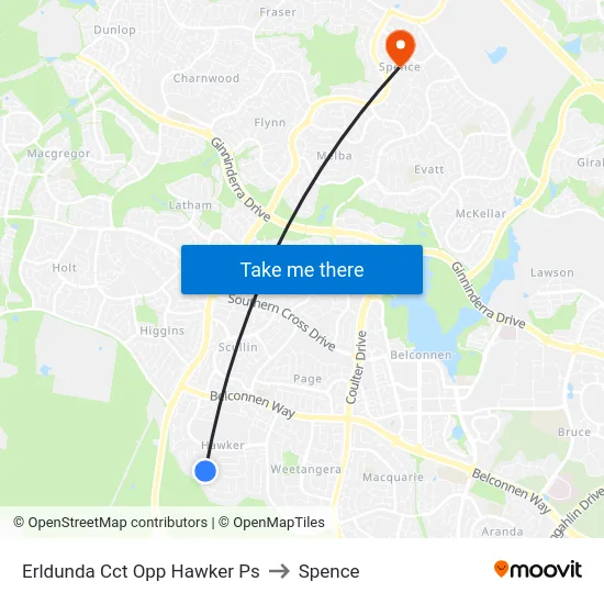 Erldunda Cct Opp Hawker Ps to Spence map