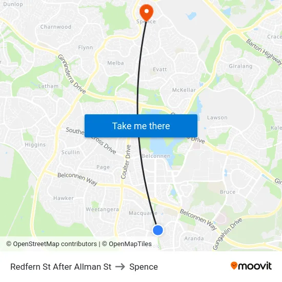 Redfern St After Allman St to Spence map