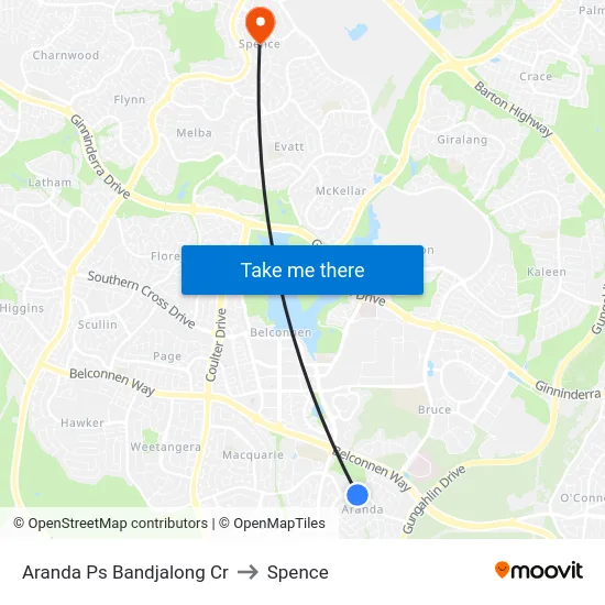 Aranda Ps Bandjalong Cr to Spence map