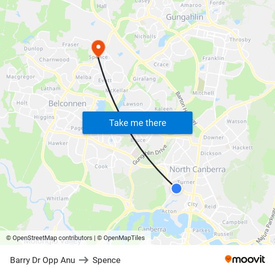 Barry Dr Opp Anu to Spence map