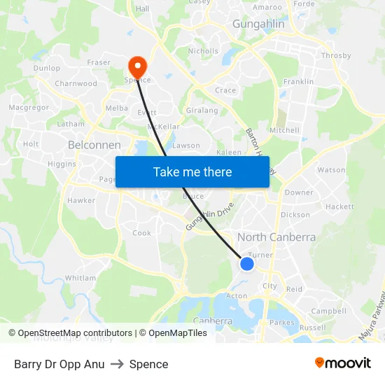 Barry Dr Opp Anu to Spence map