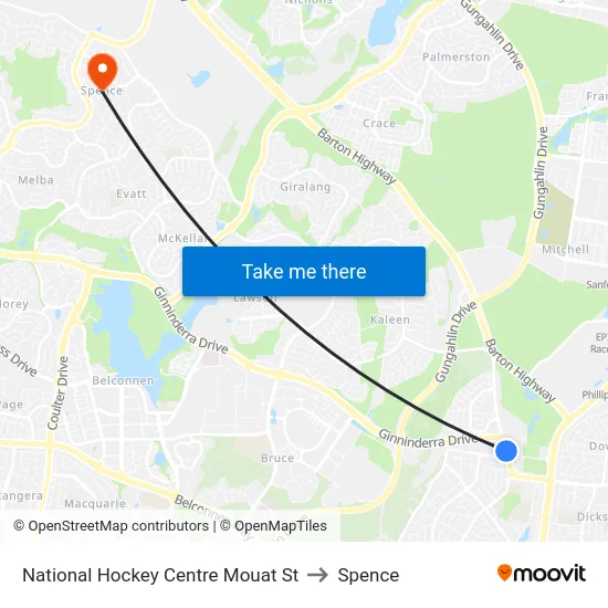 National Hockey Centre Mouat St to Spence map