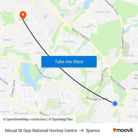 Mouat St Opp National Hockey Centre to Spence map