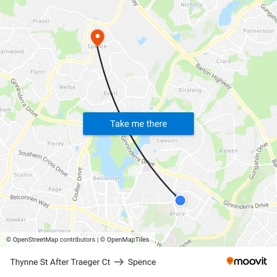 Thynne St After Traeger Ct to Spence map