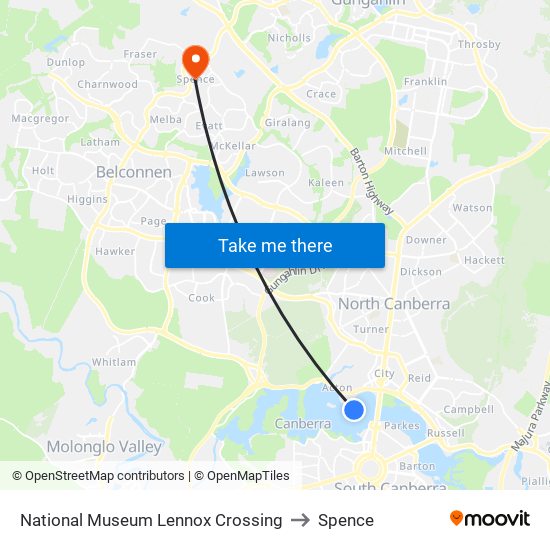 National Museum Lennox Crossing to Spence map