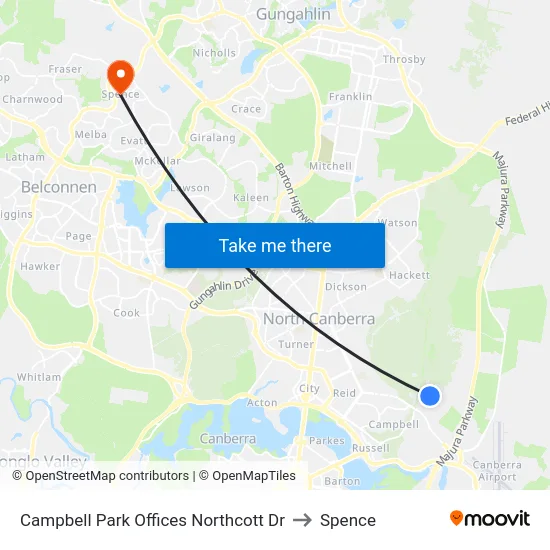 Campbell Park Offices Northcott Dr to Spence map