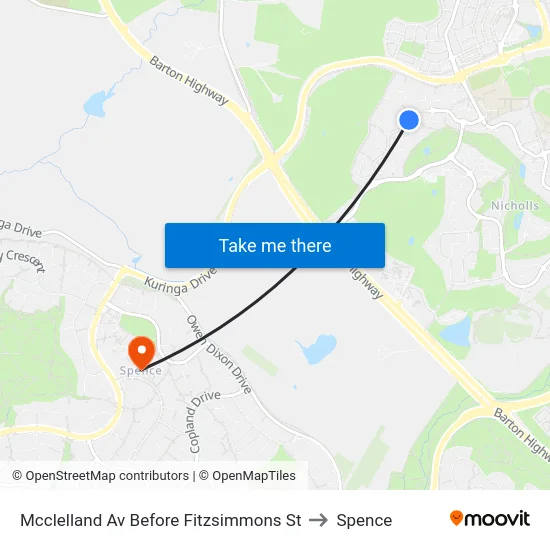 Mcclelland Av Before Fitzsimmons St to Spence map