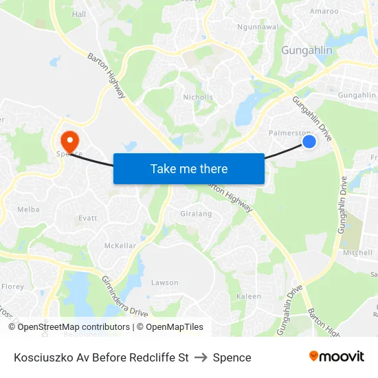 Kosciuszko Av Before Redcliffe St to Spence map