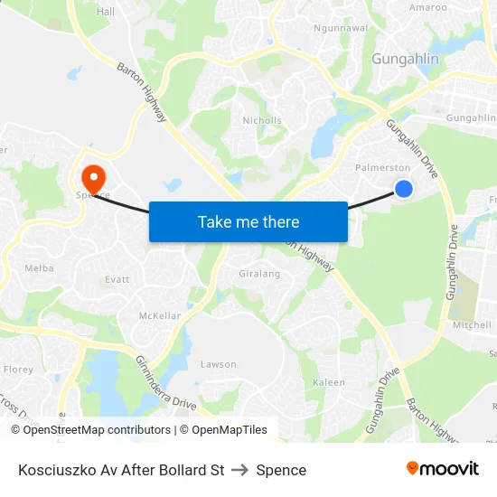 Kosciuszko Av After Bollard St to Spence map