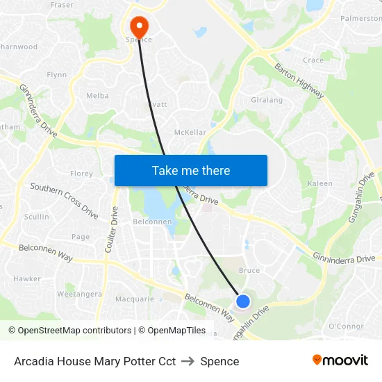 Arcadia House Mary Potter Cct to Spence map