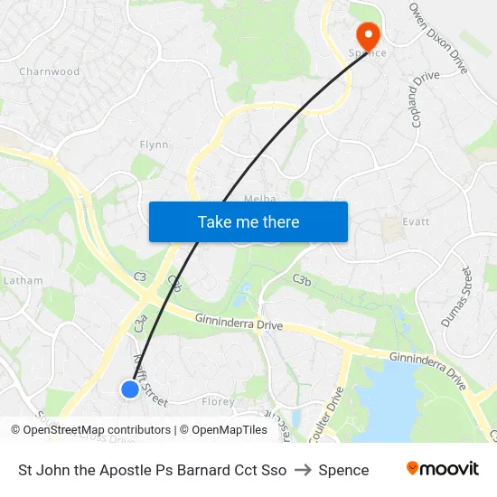 St John the Apostle Ps Barnard Cct Sso to Spence map