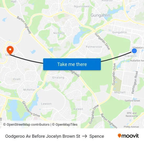Oodgeroo Av Before Jocelyn Brown St to Spence map