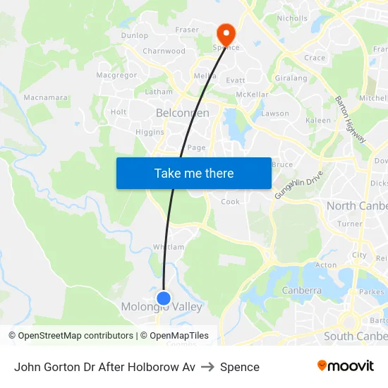 John Gorton Dr After Holborow Av to Spence map