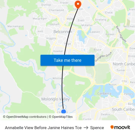 Annabelle View Before Janine Haines Tce to Spence map