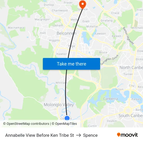 Annabelle View Before Ken Tribe St to Spence map