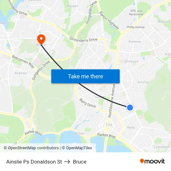 Ainslie Ps Donaldson St to Bruce map