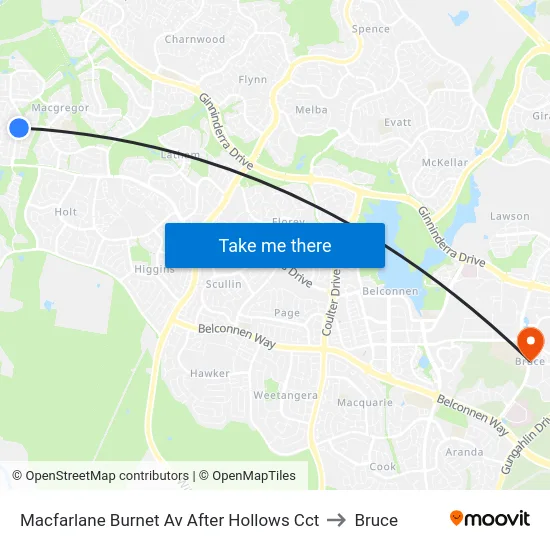 Macfarlane Burnet Av After Hollows Cct to Bruce map