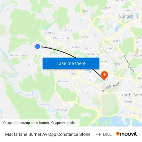 Macfarlane Burnet Av Opp Constance Stone St to Bruce map