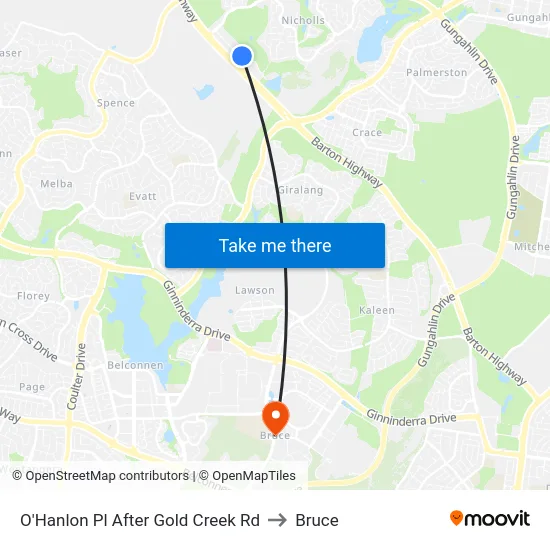 O'Hanlon Pl After Gold Creek Rd to Bruce map