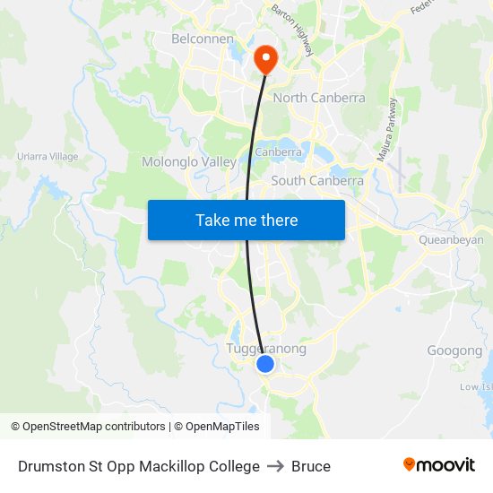 Drumston St Opp Mackillop College to Bruce map