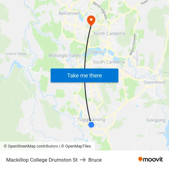Mackillop College Drumston St to Bruce map