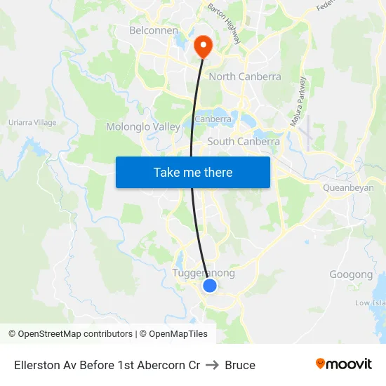 Ellerston Av Before 1st Abercorn Cr to Bruce map
