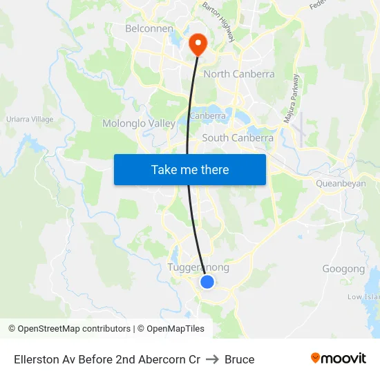 Ellerston Av Before 2nd Abercorn Cr to Bruce map