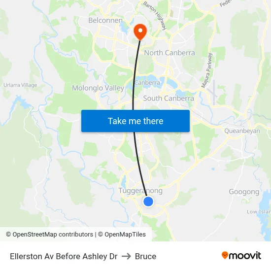 Ellerston Av Before Ashley Dr to Bruce map