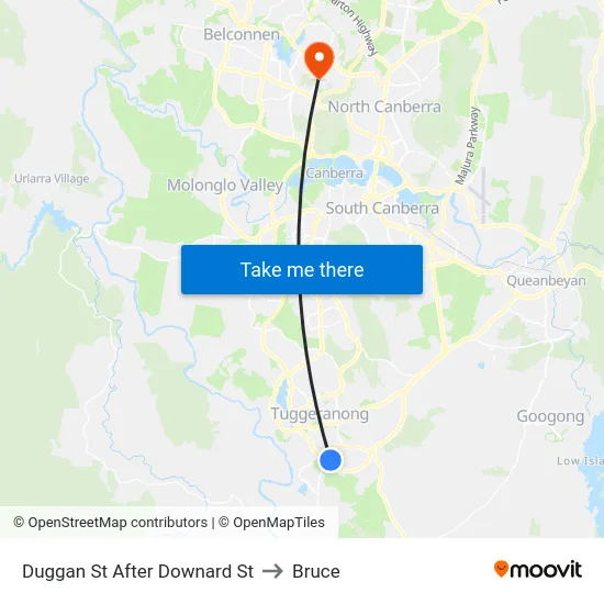 Duggan St After Downard St to Bruce map