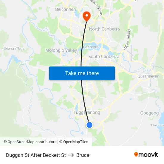 Duggan St After Beckett St to Bruce map