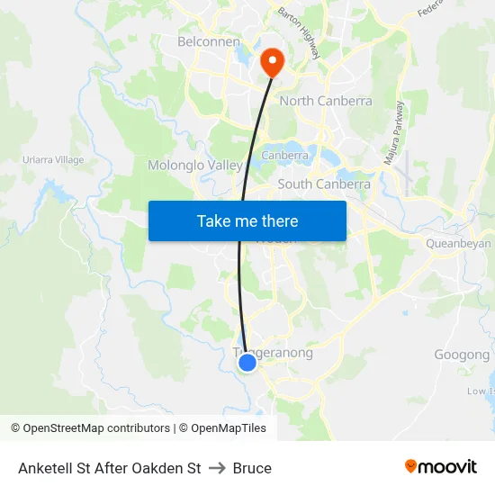 Anketell St After Oakden St to Bruce map