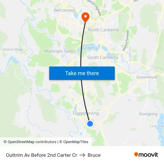 Outtrim Av Before 2nd Carter Cr to Bruce map
