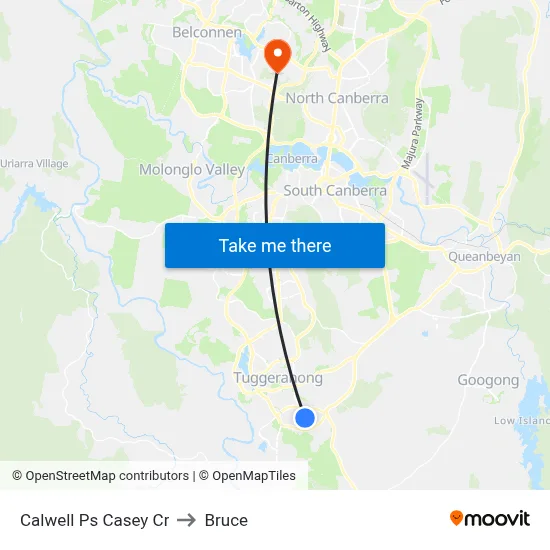 Calwell Ps Casey Cr to Bruce map