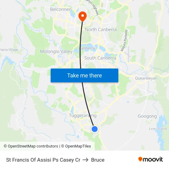 St Francis Of Assisi Ps Casey Cr to Bruce map