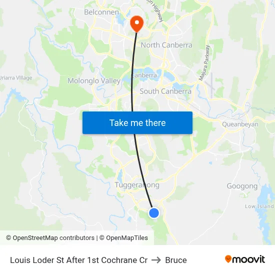 Louis Loder St After 1st Cochrane Cr to Bruce map