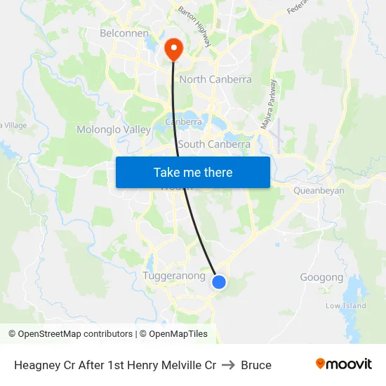 Heagney Cr After 1st Henry Melville Cr to Bruce map
